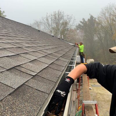 Gutter Helmet clean out before install
