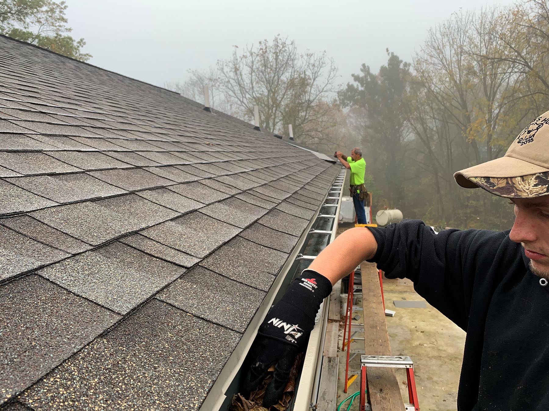 Gutter Helmet clean out before install